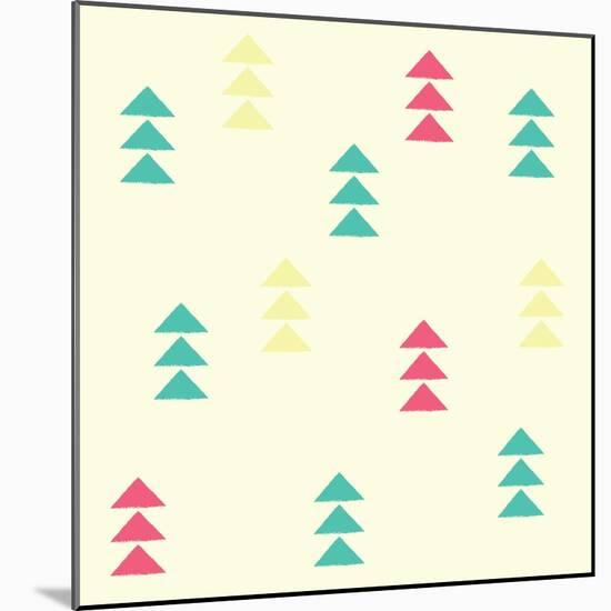 Geometric Triangles, Seamless Pattern, Vector Illustration-BlueLela-Mounted Art Print