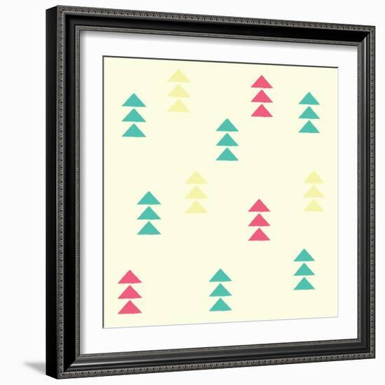 Geometric Triangles, Seamless Pattern, Vector Illustration-BlueLela-Framed Art Print