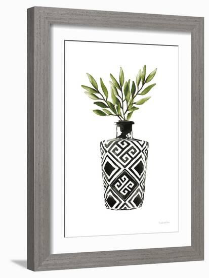 Geometric Vases III Green-Mercedes Lopez Charro-Framed Art Print