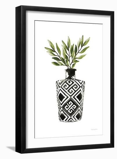 Geometric Vases III Green-Mercedes Lopez Charro-Framed Art Print