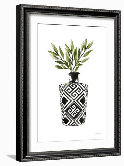 Geometric Vases III Green-Mercedes Lopez Charro-Framed Art Print