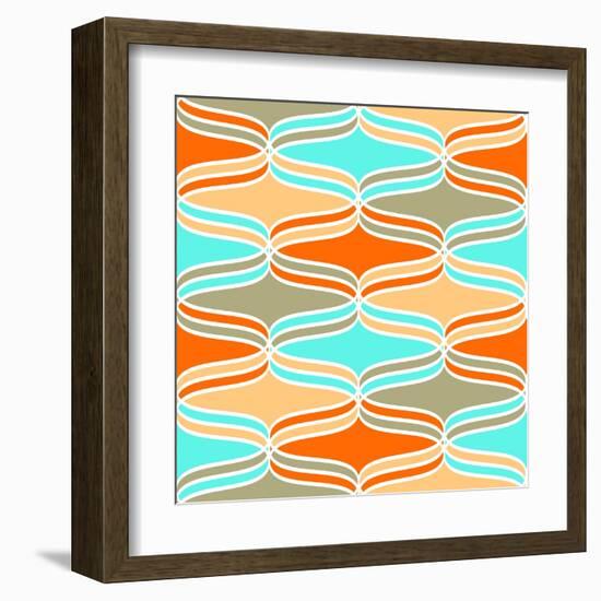 Geometric Wavy Lines Pattern-klivenkova-Framed Art Print