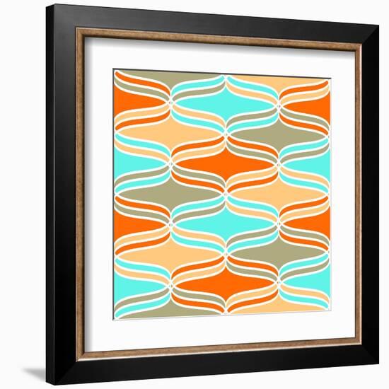 Geometric Wavy Lines Pattern-klivenkova-Framed Art Print