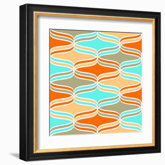 Geometric Wavy Lines Pattern-klivenkova-Framed Art Print