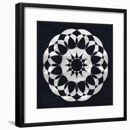 Geometric White Flower Pattern I-Eline Isaksen-Framed Art Print