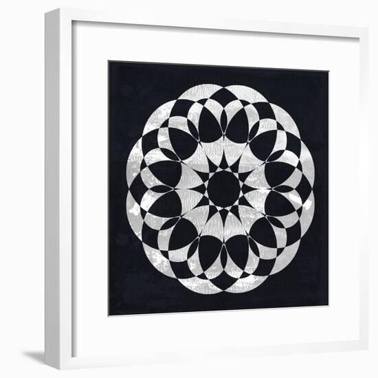 Geometric White Flower Pattern I-Eline Isaksen-Framed Art Print