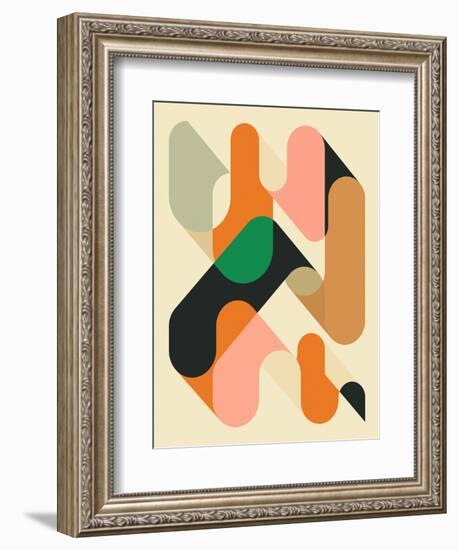 Geometrics 1-Jazzberry Blue-Framed Giclee Print