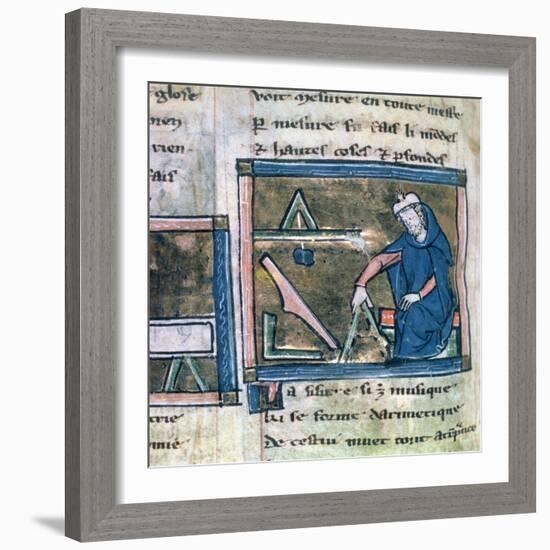 Geometry from a Collection of Scientific, Philosophical and Poetic Writings, French, 13th Century-null-Framed Giclee Print