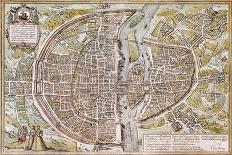 Paris Map from "Civitates Orbis Terrarrum" by Georg Braun and Franz Hogenbergh, French, 1572-1617-Georg Braun-Giclee Print