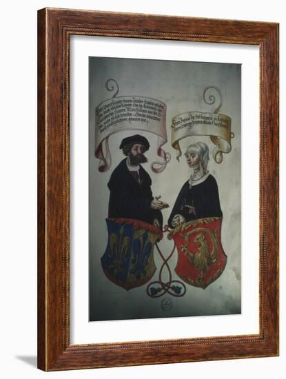 Georg Fugger and His Wife Regina Imhoff, from 'Geheim Ehrenbuch Des Fuggerschen Geschlechts'-German School-Framed Giclee Print