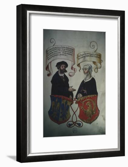 Georg Fugger and His Wife Regina Imhoff, from 'Geheim Ehrenbuch Des Fuggerschen Geschlechts'-German School-Framed Giclee Print