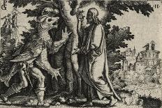 Christ Tempted by the Devil in the Desert (Engraving on Laid Paper)-Georg Pencz-Giclee Print