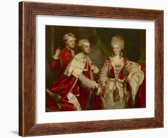 George, 2nd Earl Harcourt, His Wife Elizabeth, and Brother William, 1780-Sir Joshua Reynolds-Framed Giclee Print