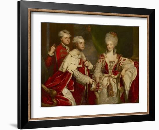 George, 2nd Earl Harcourt, His Wife Elizabeth, and Brother William, 1780-Sir Joshua Reynolds-Framed Giclee Print