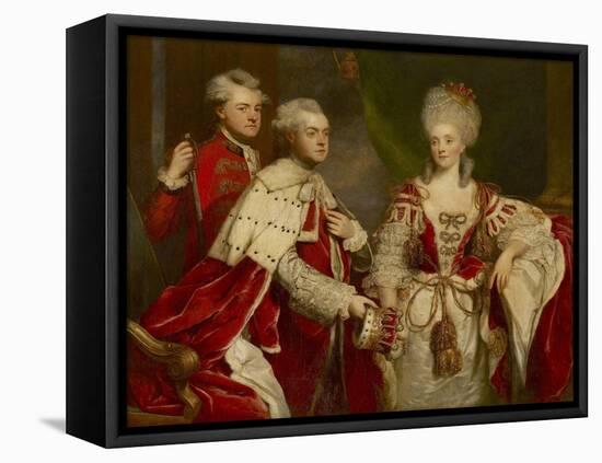 George, 2nd Earl Harcourt, His Wife Elizabeth, and Brother William, 1780-Sir Joshua Reynolds-Framed Premier Image Canvas