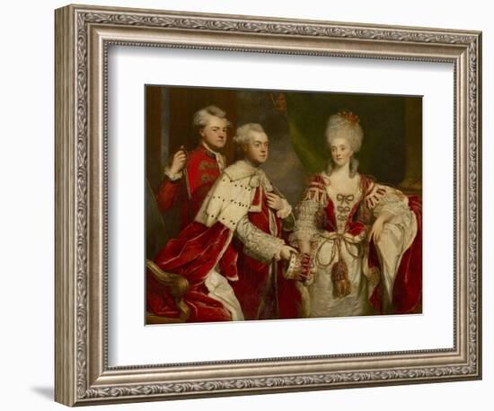 George, 2nd Earl Harcourt, His Wife Elizabeth, and Brother William, 1780-Sir Joshua Reynolds-Framed Giclee Print