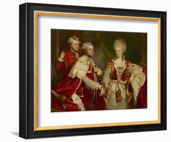 George, 2nd Earl Harcourt, His Wife Elizabeth, and Brother William, 1780-Sir Joshua Reynolds-Framed Giclee Print