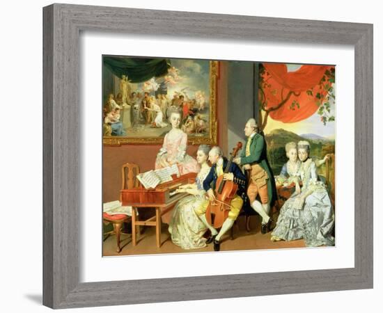 George, 3rd Earl Cowper, with the Family of Charles Gore, c.1775-Johann Zoffany-Framed Giclee Print