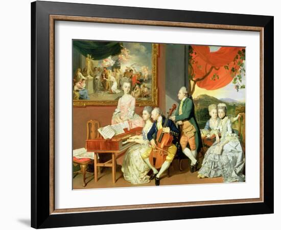 George, 3rd Earl Cowper, with the Family of Charles Gore, c.1775-Johann Zoffany-Framed Giclee Print