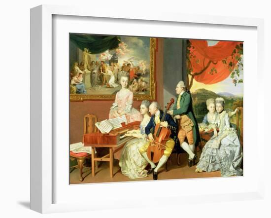 George, 3rd Earl Cowper, with the Family of Charles Gore, c.1775-Johann Zoffany-Framed Giclee Print