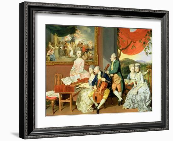 George, 3rd Earl Cowper, with the Family of Charles Gore, c.1775-Johann Zoffany-Framed Giclee Print