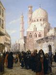 A View of a Street of the Citadel in Cairo with Ibrahim Agka Mosque, 1907-George Alfred Williams-Framed Giclee Print