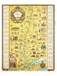 Hudson River Romance Map 1937-George Annand-Mounted Art Print