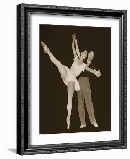 George Balanchine with Tamara Toumanova, from 'Grand Ballet De Monte-Carlo', 1949 (Photogravure)-French Photographer-Framed Giclee Print