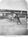 Starting Line of a Penny-Farthing Bicycle Race-George Barker-Framed Premier Image Canvas