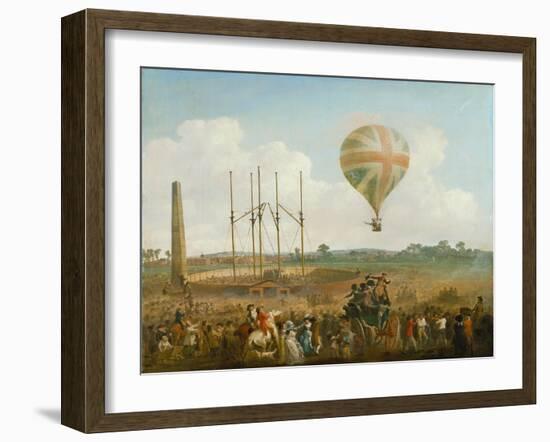 George Biggin's Ascent in Lunardi's Balloon, 1785-Julius Caesar Ibbetson-Framed Giclee Print