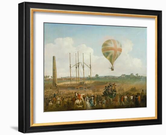 George Biggin's Ascent in Lunardi's Balloon, 1785-Julius Caesar Ibbetson-Framed Giclee Print