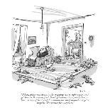 "Elinor, honey, isn't Mr. Stripes pretty?  He just had his shots." - New Yorker Cartoon-George Booth-Premium Giclee Print