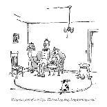 Dog sits, scratches the ground, barks and sits again. - New Yorker Cartoon-George Booth-Premium Giclee Print
