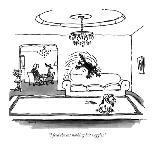 Dog sits, scratches the ground, barks and sits again. - New Yorker Cartoon-George Booth-Framed Premium Giclee Print
