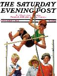 "Pole Vault," Saturday Evening Post Cover, September 3, 1927-George Brehm-Framed Giclee Print