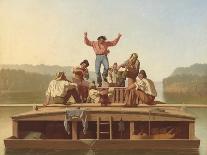 The Jolly Flatboatmen, 1846-George Caleb Bingham-Giclee Print