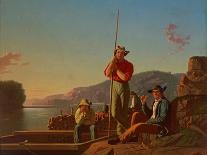 Raftsmen Playing Cards, 1847-George Caleb Bingham-Giclee Print