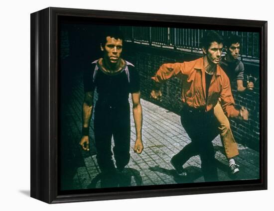 George Chakiris as Bernardo Leads Two Others Into Turf of Rival Gang in West Side Story-Gjon Mili-Framed Premier Image Canvas