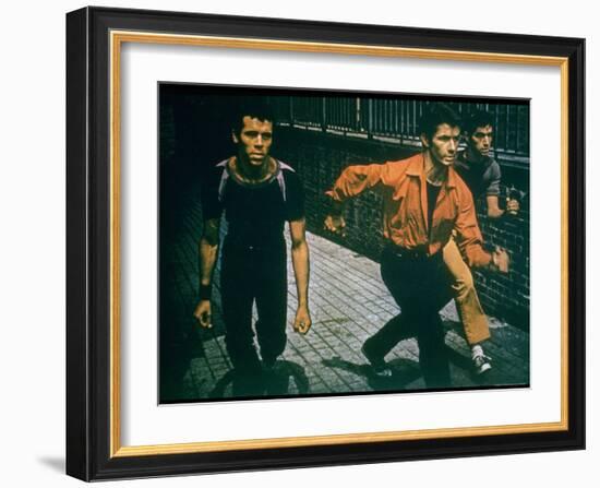 George Chakiris as Bernardo Leads Two Others Into Turf of Rival Gang in West Side Story-Gjon Mili-Framed Premium Photographic Print