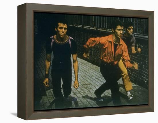 George Chakiris as Bernardo Leads Two Others Into Turf of Rival Gang in West Side Story-Gjon Mili-Framed Premier Image Canvas