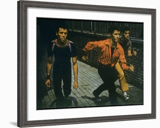 George Chakiris as Bernardo Leads Two Others Into Turf of Rival Gang in West Side Story-Gjon Mili-Framed Premium Photographic Print