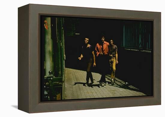 George Chakiris as Bernardo Leads Two Others Into Turf of Rival Gang in West Side Story-Gjon Mili-Framed Premier Image Canvas