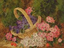 Spring Flowers and a Bird's Nest on a Mossy Bank-George Clare-Framed Giclee Print