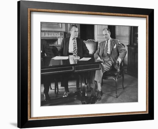 George F. Kennan Sitting with Caffrey at Economic Conference-Yale Joel-Framed Photographic Print