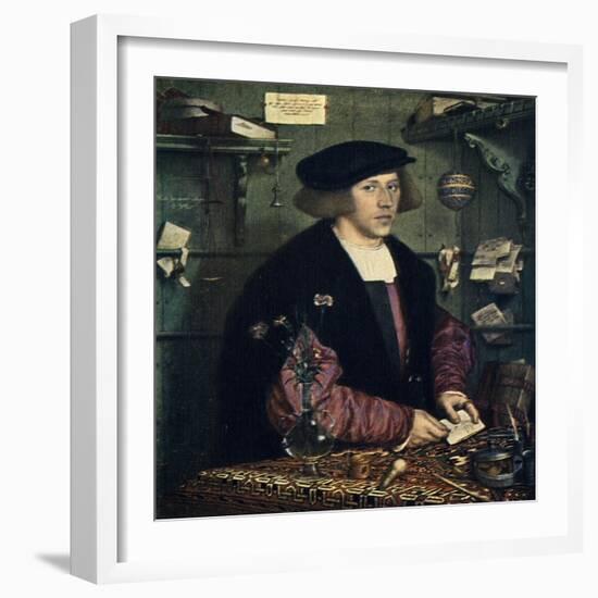 'George Gisze', 1532, (1909)-Hans Holbein the Younger-Framed Giclee Print