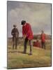 George Glennie Putting at Blackheath with Putting Cleek, 1881-Heywood Hardy-Mounted Giclee Print