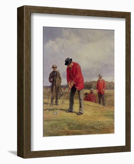 George Glennie Putting at Blackheath with Putting Cleek, 1881-Heywood Hardy-Framed Giclee Print