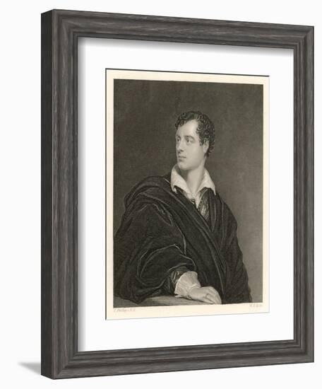 George Gordon Lord Byron English Poet in 1814-Moto-Framed Art Print