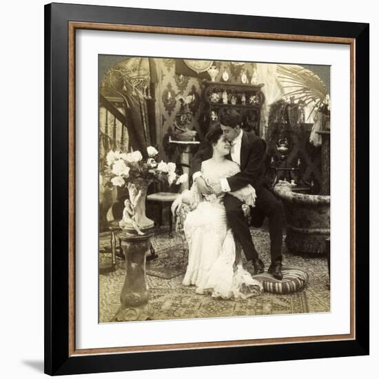 George Greatly Admires Ethel's Beautiful Complexion-Underwood & Underwood-Framed Photographic Print