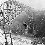 Dixon Crossing Niagara on a Tightrope-George H Barker-Mounted Photographic Print